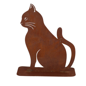 Fallen Fruits Rust Cat Sitting Garden Ornament image 1