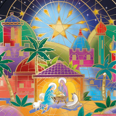Ling Design Charity Christmas Cards - Stained Glass Bethlehem (Pack of 6) image 0