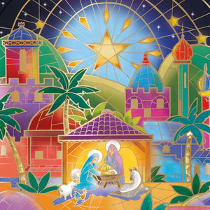 Ling Design Charity Christmas Cards - Stained Glass Bethlehem (Pack of 6) image 0
