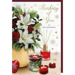 Words N Wishes Christmas Flowers & Candles Christmas Card image 0