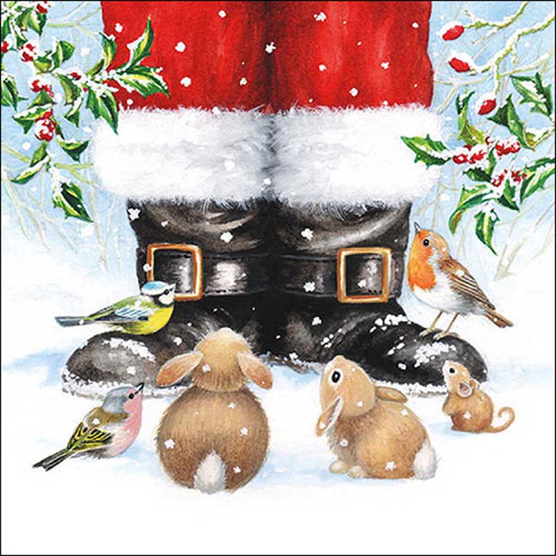 Ambiente Paper Napkins - Looking Up To Santa (Pack of 20) image 0
