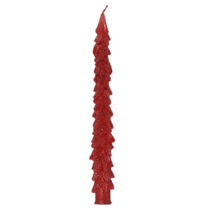Decoris Christmas Red Tree Dinner Candles (Pack of 2) image 0