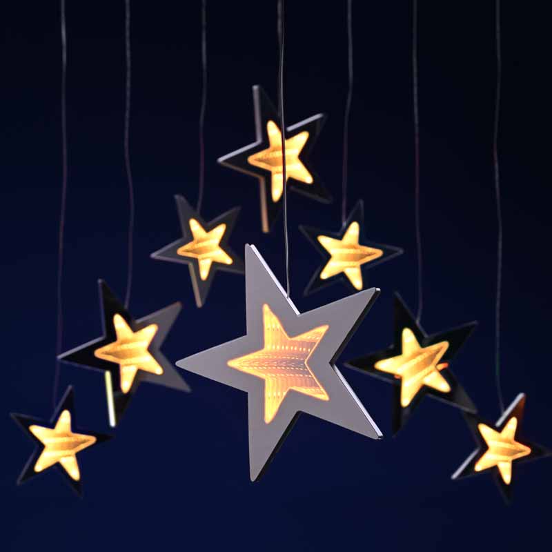 Festive Stars Infinity Curtain Light image 0