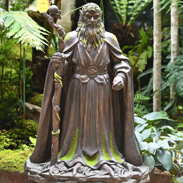 Home & Garden UK Elf Lord Garden Statue with Green Flock image 0