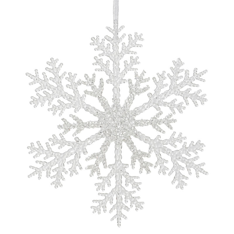 Decoris Plastic Snowflake with Glitter image 0