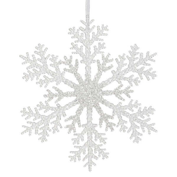Decoris Plastic Snowflake with Glitter image 1