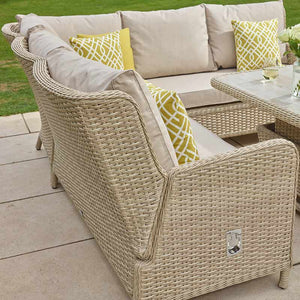 Bramblecrest Somerford Reclining Corner Sofa Set in Sandstone with Square Adjustable Table &amp; 2 Benches image 1