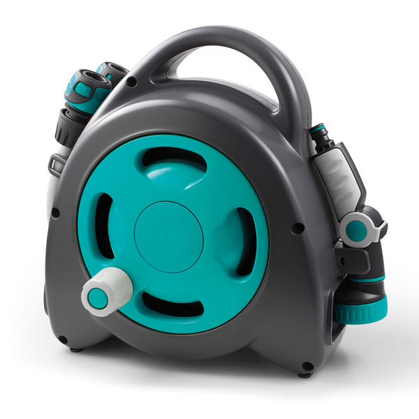 AquaBag Maxi Portable Hose Reel with Fittings (15m Hose Length) - Blue image