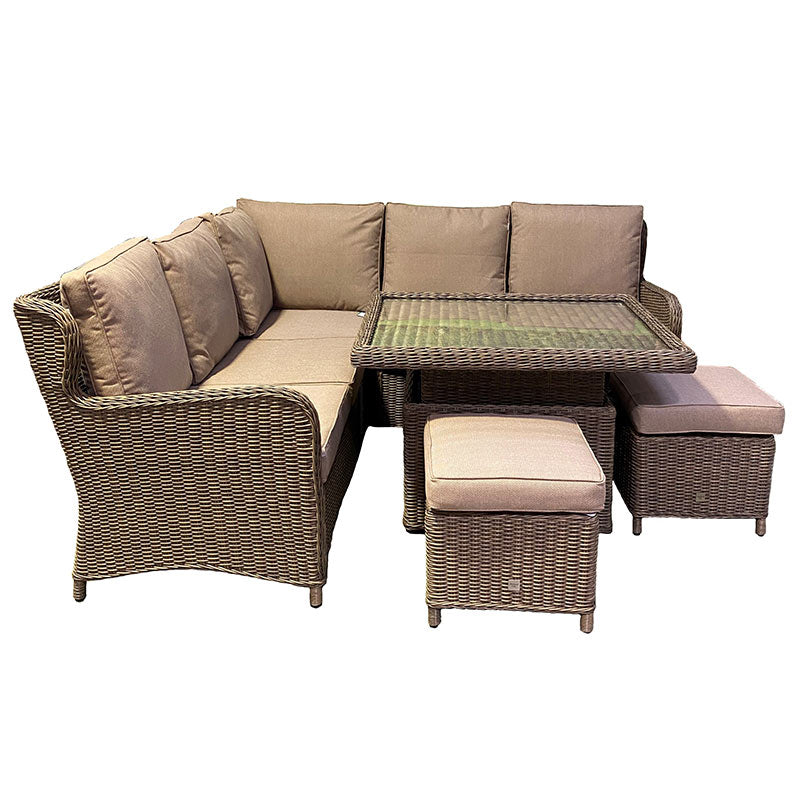 Orchard Life Braeburn Mini Corner Garden Sofa Set with 2 Stools &amp; Rectangular Hi-Lo Table image 14