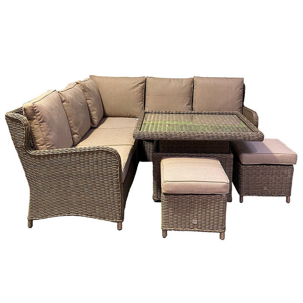 Orchard Life Braeburn Mini Corner Garden Sofa Set with 2 Stools &amp; Rectangular Hi-Lo Table image 15