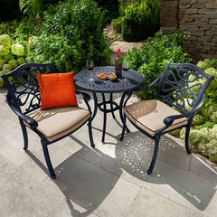 Hartman Capri Metal Bistro Set in Bronze with Amber Cushions image 0