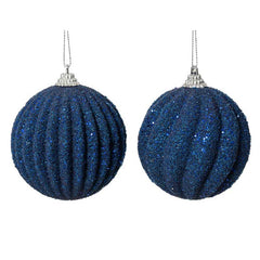 Decoris Foam Bauble with Glitter Beads in Night Blue (Assorted Designs) image 0