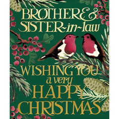 Woodmansterne 2 Robins Brother & Sister-In-Law Christmas Card image 0