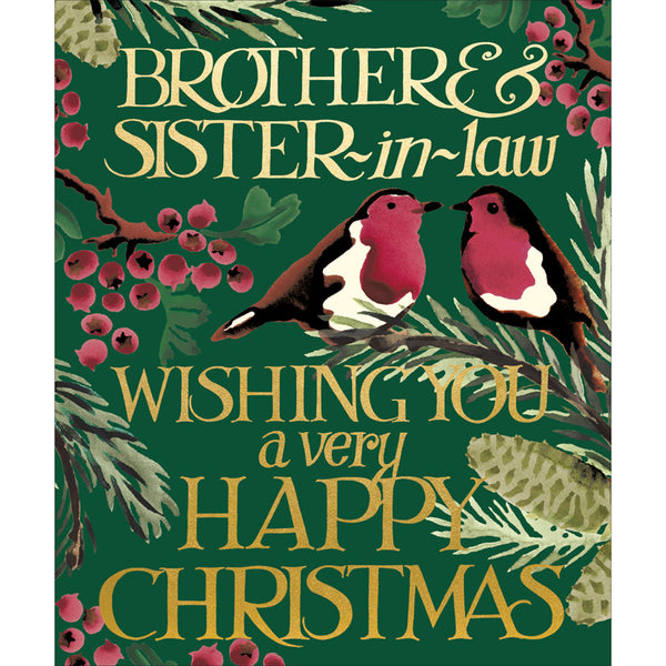 Woodmansterne 2 Robins Brother & Sister-In-Law Christmas Card image 0