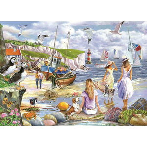 House of Puzzles Sea Shore Breezes Big 500 Jigsaw Puzzle image 0