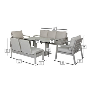 Bramblecrest Prague Sofa Set in Latte with Rectangular Height-Adjustable Table (Seats 7) image 21