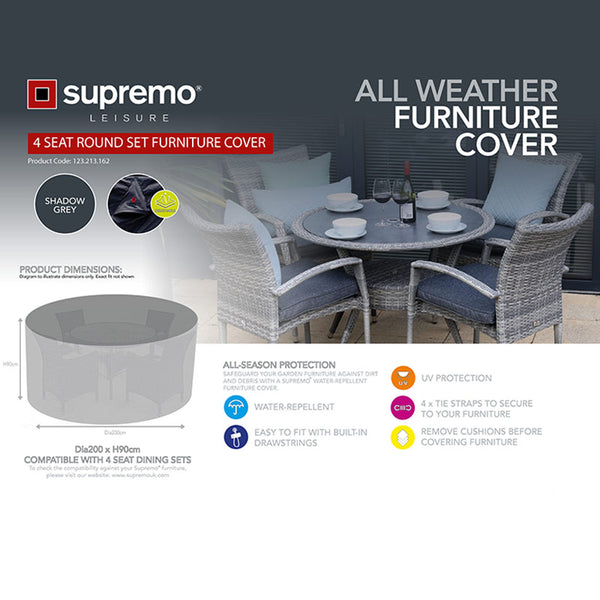 Supremo Cover for 4 Seat Round Dining Set, Dia. 200cm image 1