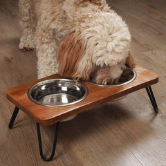 Zoon Wooden Double Diner Raised Bowls image 0