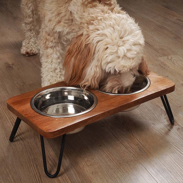 Zoon Wooden Double Diner Raised Bowls image 0