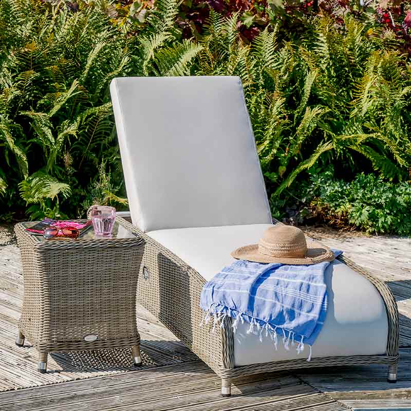 Bramblecrest Monte Carlo Reclining Sun Lounger with Side Table image 0