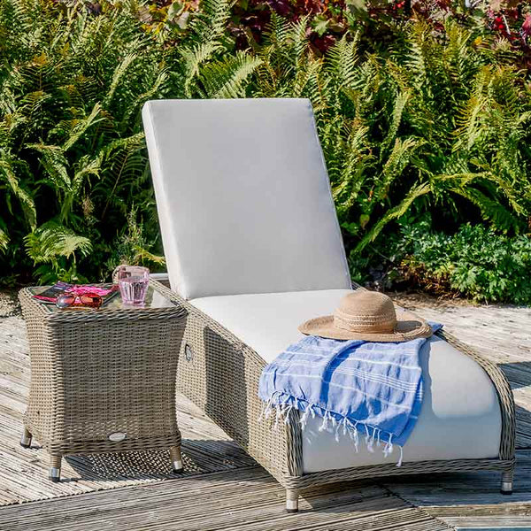 Bramblecrest Monte Carlo Reclining Sun Lounger with Side Table image 0