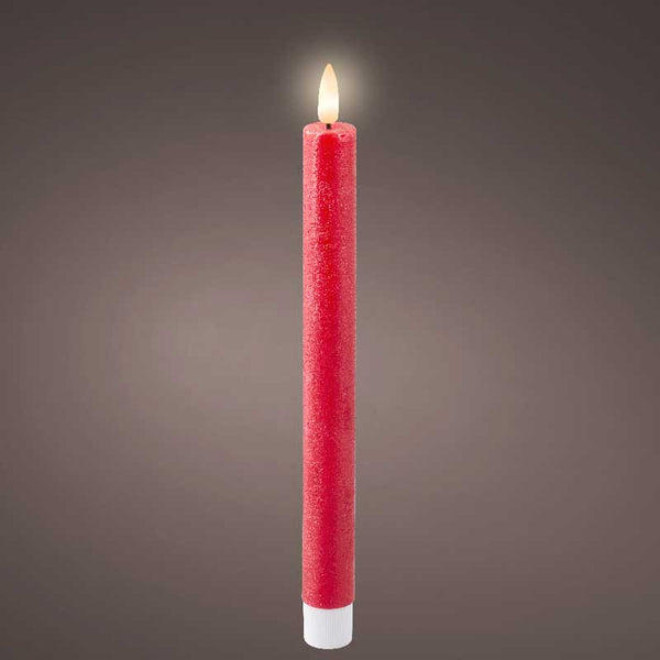 Lumineo Red Wax LED Dinner Candle (Pack of 2) image 1
