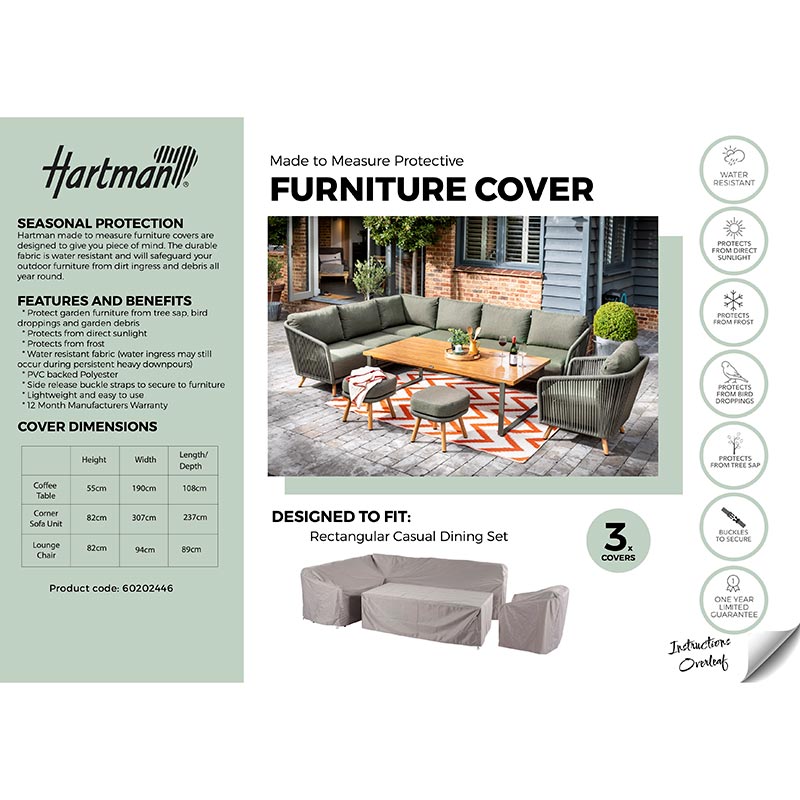 Hartman Covers for Eden or Trevi L-Shaped Corner Sofa Set with Rectangular Table image 0