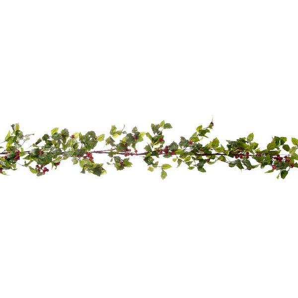 Festive Green Holly Leaf Garland image 0