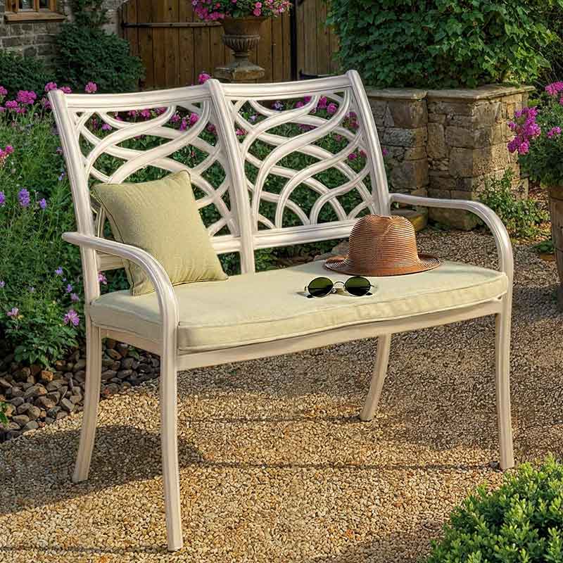 Hartman Buxton High Back Bench in Maize with Wheatgrass Cushion image 0