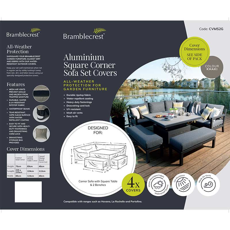 Bramblecrest Covers for Aluminium Square Corner Sofa Set image 0