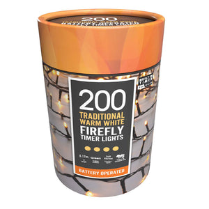 Festive 200 Battery-Operated Firefly Lights - Warm White image