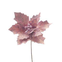 Festive Lilac Poinsettia Stem (34cm) image 0