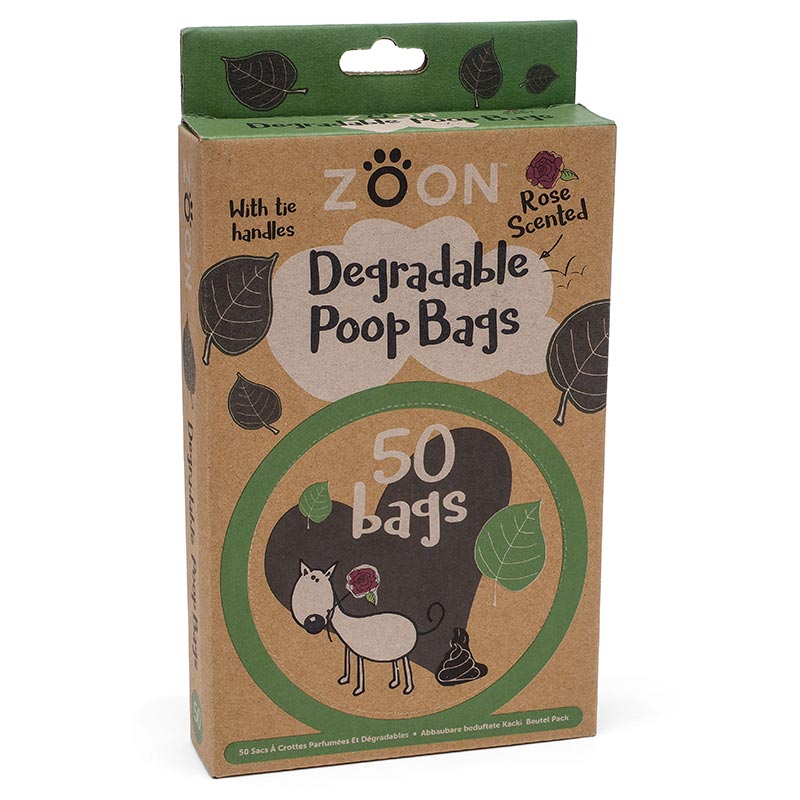 Zoon Rose Scented Degradable Poop Bags with Tie Handles (50 bags) image 0
