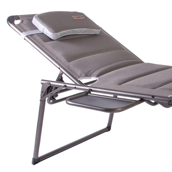 Quest Elite Naples Pro Sun Lounger in Grey with Side Table &amp; Headrest image 2