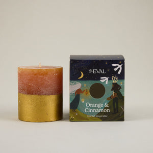 St Eval Orange &amp; Cinnamon Gold Half Dipped Candle image 0