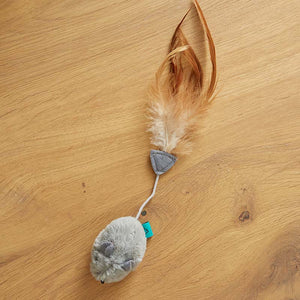 Zoon Nip-It Catnip Grey Mouse & Feather image 1