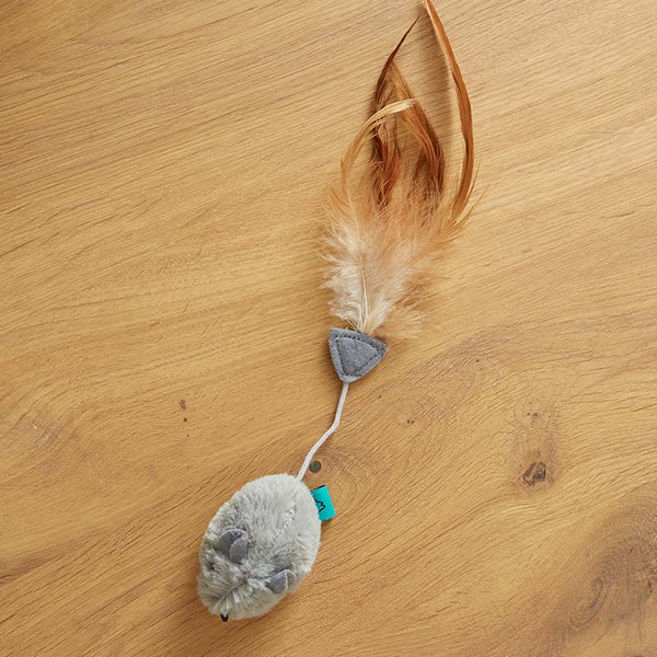 Zoon Nip-It Catnip Grey Mouse & Feather image 1