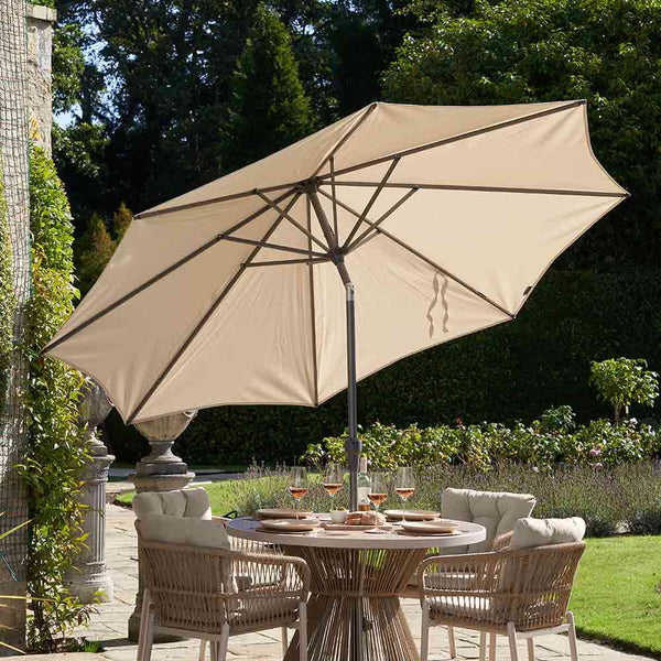 Platinum Riva 3m Round Crank & Tilt Parasol – Champagne (Ivory) image 3