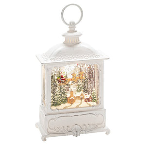 Konstsmide LED Small White Water Lantern with Santa Over Village image 1