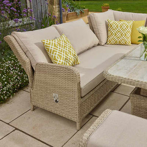 Bramblecrest Somerford Reclining Corner Sofa Set in Sandstone with Square Adjustable Table &amp; 2 Benches image 3