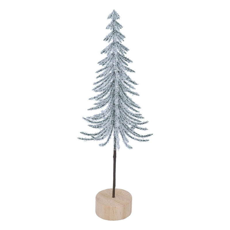 Gisela Graham Frosted Slim Tree on Log image 0