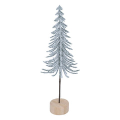 Gisela Graham Frosted Slim Tree on Log image 0