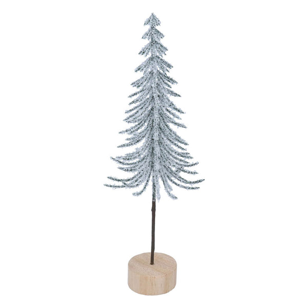 Gisela Graham Frosted Slim Tree on Log image 0