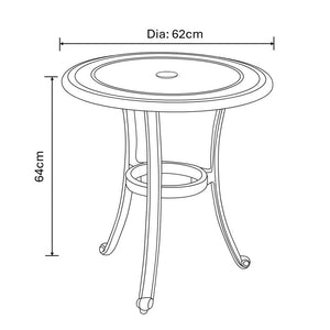 Hartman Amalfi Garden Bistro Set in Bronze with Amber Cushions image 6