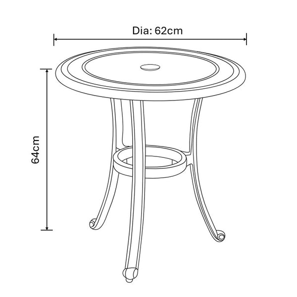 Hartman Amalfi Garden Bistro Set in Bronze with Amber Cushions image 6