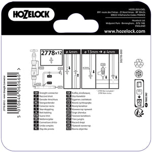 Hozelock 4mm Straight Connector (Pack of 12) image 1
