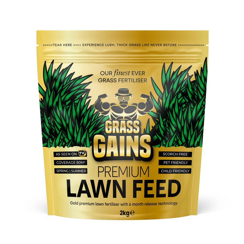 Grass Gains Premium Lawn Feed Gold Edition (2kg Pouch) image 0