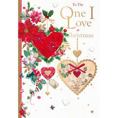 Words N Wishes Heart Baubles & Foliage Christmas Card image 0
