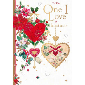 Words N Wishes Heart Baubles & Foliage Christmas Card image 0