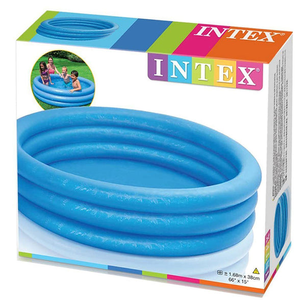 Intex Inflatable Crystal Blue 3 Ring Paddling Pool image 1